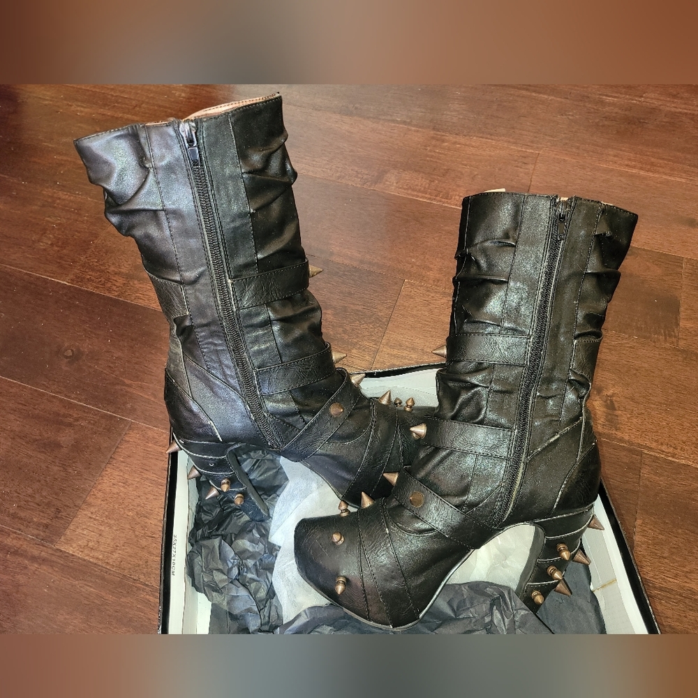 Hades Bjorn Black Mid Calf Boots - Picture 5 of 15